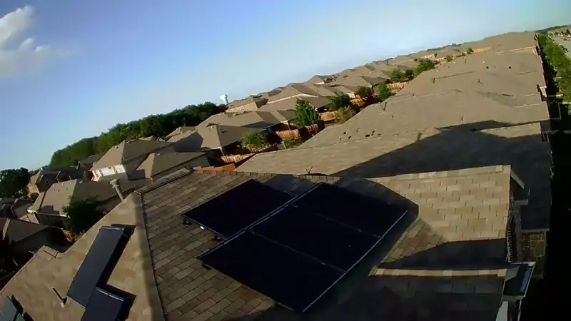 Roof with solar panels